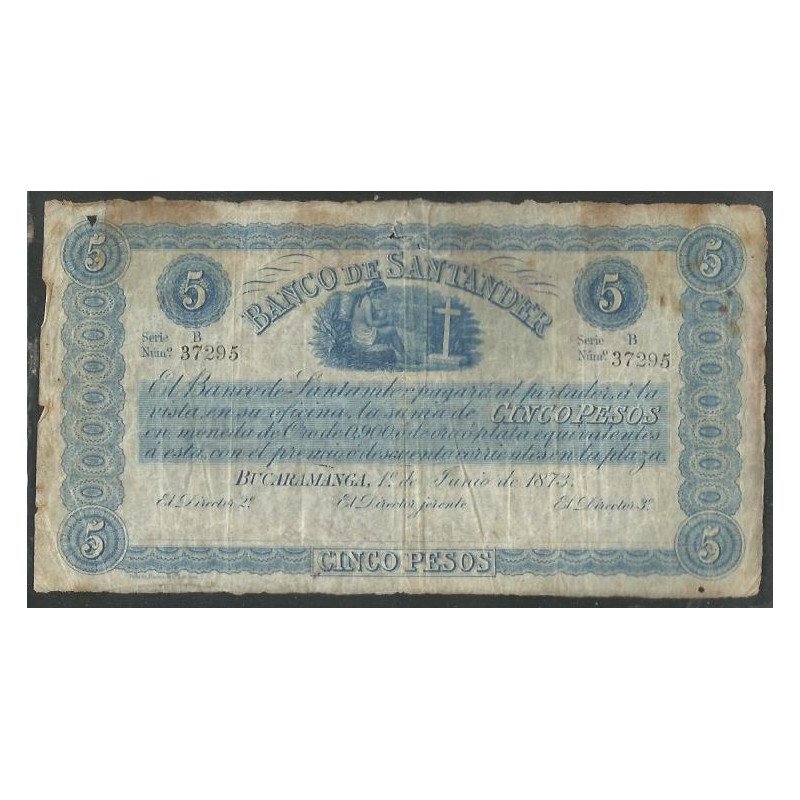 Banco de Santander 5 Pesos 6 Ene 1900 Ps832