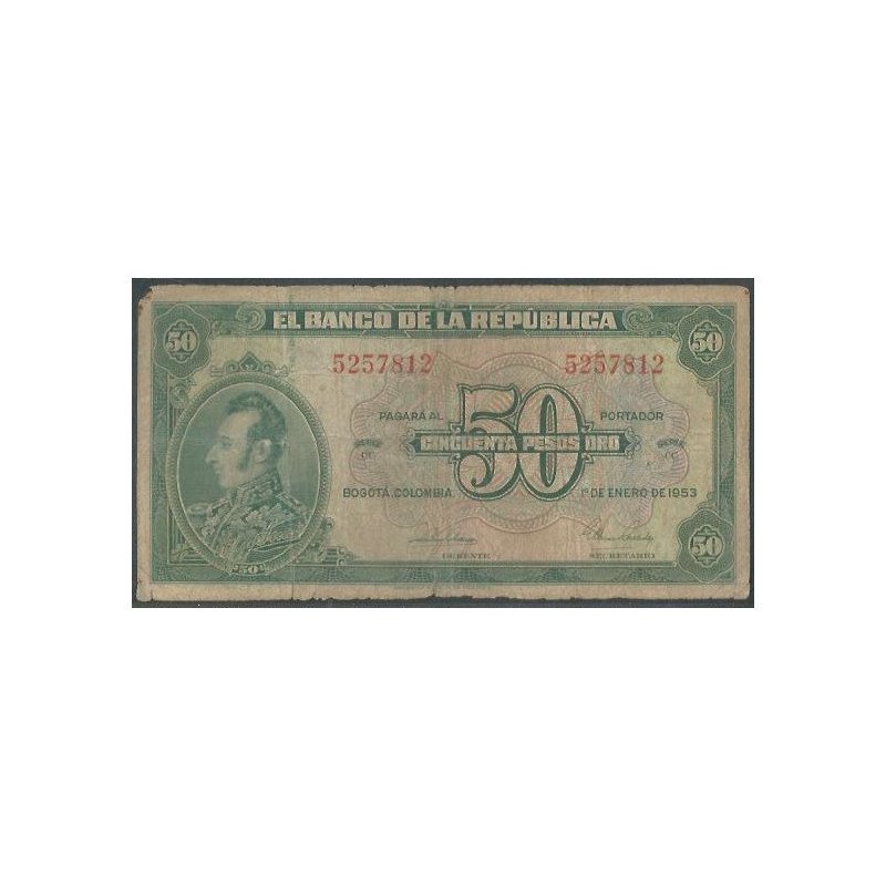 Billete de 50 Pesos 1 Ene 1953 BGW256