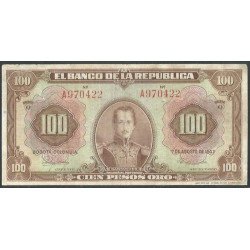 Billete de 100 Pesos 7 Ago 1947 6 Digitos BGW286