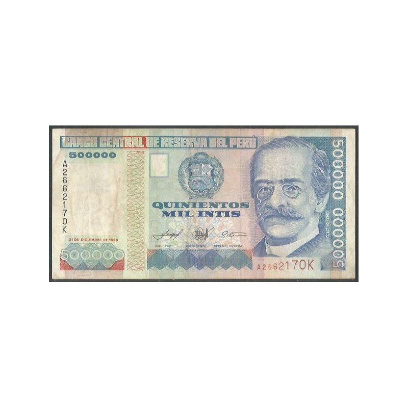 Peru, 500.000 Intis 21 Dic 1989 B de M P147