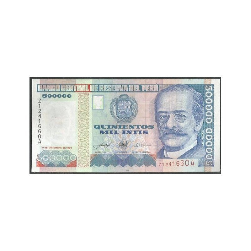 Peru, 500.000 Intis 21 Dic 1989 B de M ZZ Reposicion P147