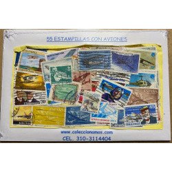 Aviones, 55 estampillas usadas