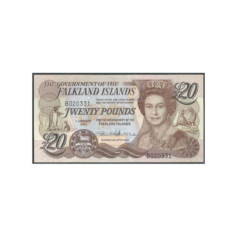Islas Falkland, 20 Pounds 1 Ene 2011 P19