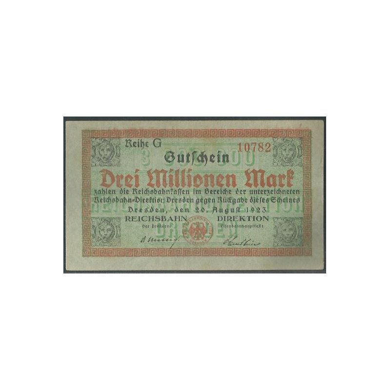 Alemania - Dresden, 3.000.000 Mark 20 Ago 1923