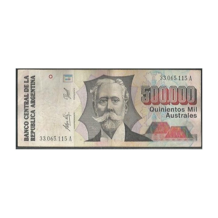 Argentina 500.000 Australes ND1991 Serie A Firma 1 P338