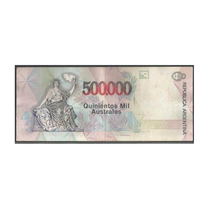 Argentina 500.000 Australes ND1991 Serie A Firma 2 P338 reverso