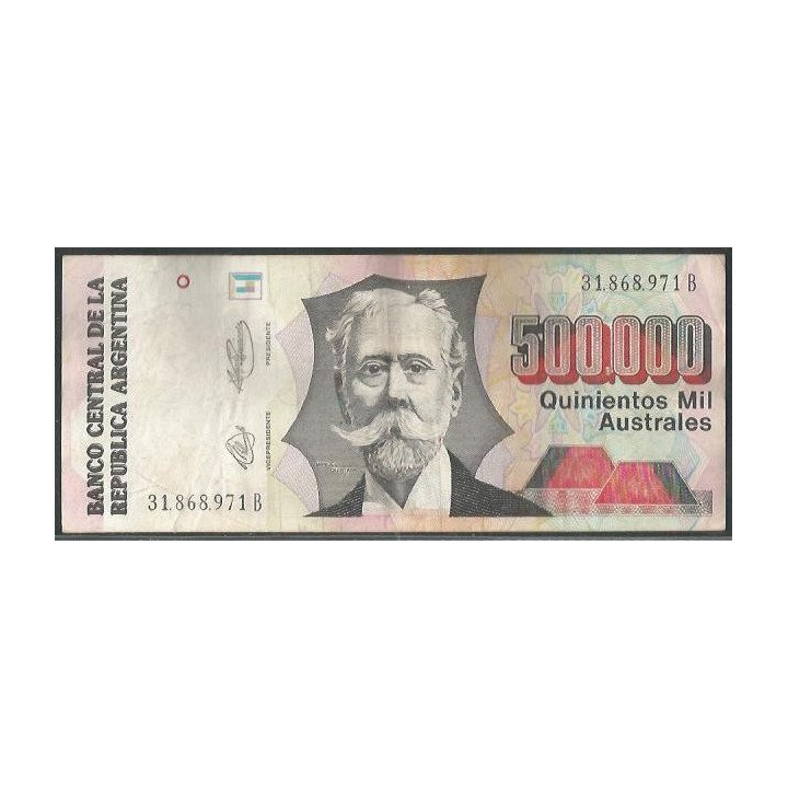 Argentina 500.000 Australes ND1991 Serie B Firma 2 P338
