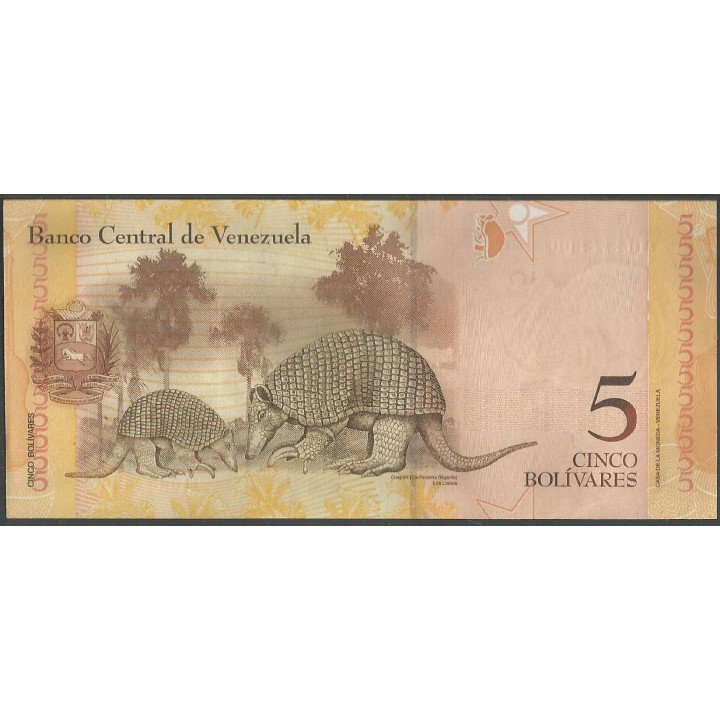 Venezuela 5 Bolivares 3 Feb 2011 Q 8 Dig P89d reverso