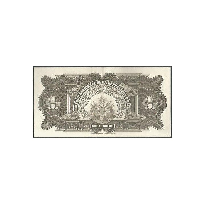 Haiti 1 Gourde L1919 P196a reverso