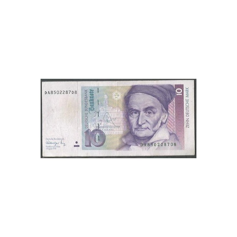 Alemania, 10 Mark 1 Ago 1991 P38b