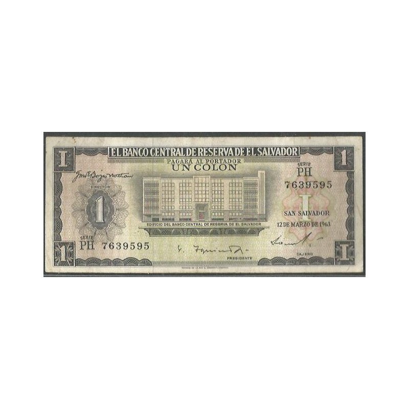 El Salvador, 1 Colon 12 Mar 1963 P100a