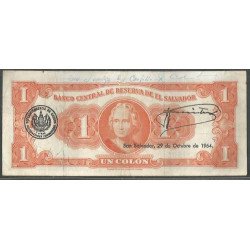 El Salvador, 1 Colon 12 Mar 1963 P100a