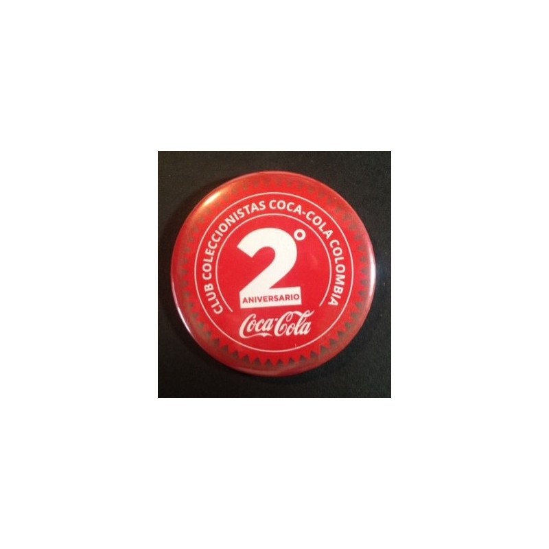 Botón Club Coleccionistas Coca-Cola Colombia 2º Aniversario