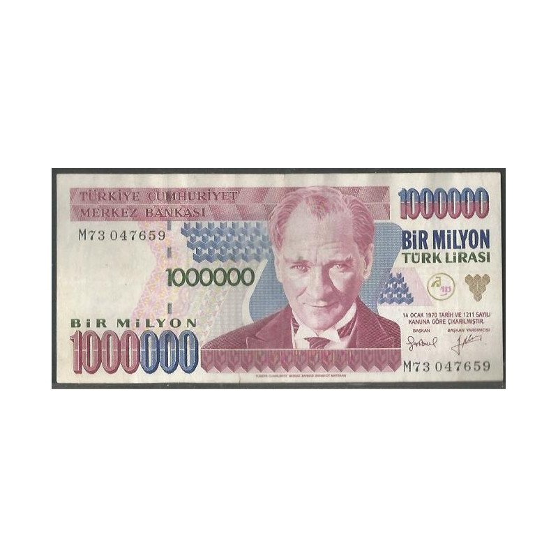Turkya, 1.000.000 Liras L1970 (1995) M P209c