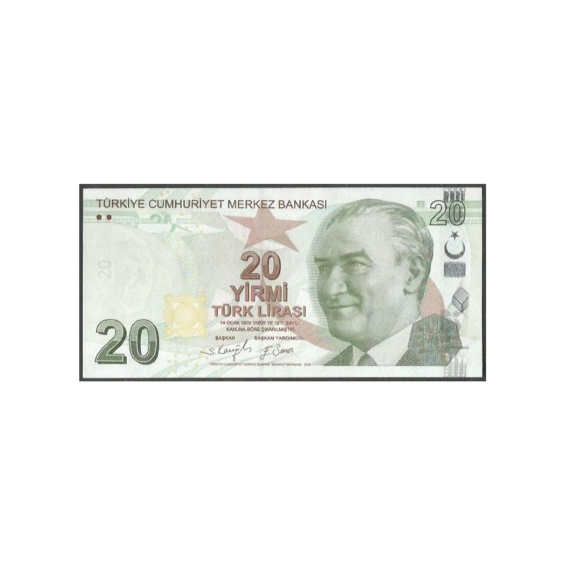 Turkya, 20 Liras ND2009 P224f