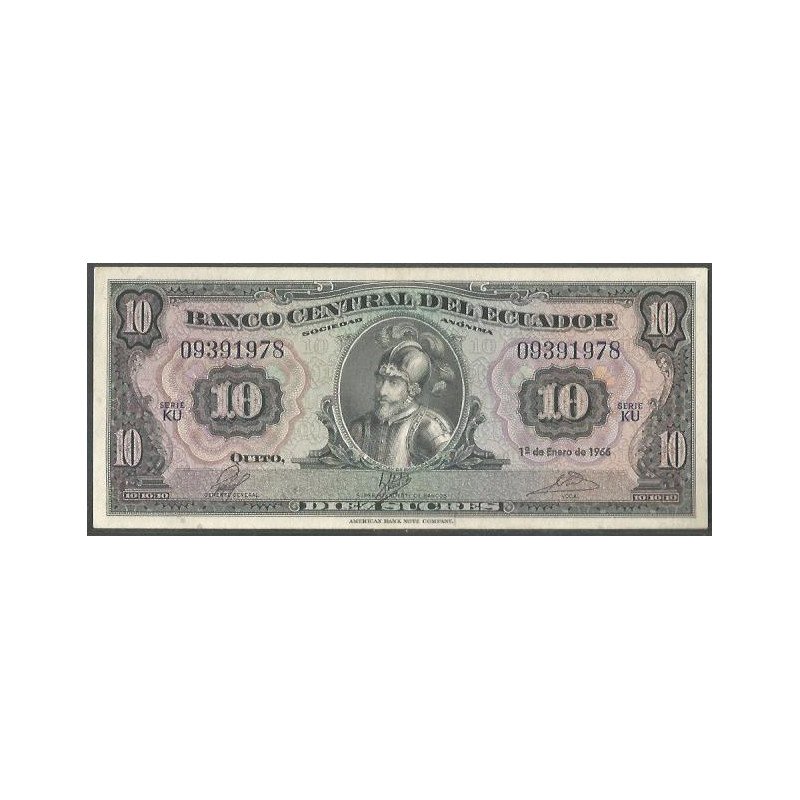 Ecuador, 10 Sucres 1 Ene 1966 KU P101Aa