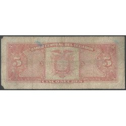 Ecuador, 5 Sucres 27 Abr 1966 HE P113b