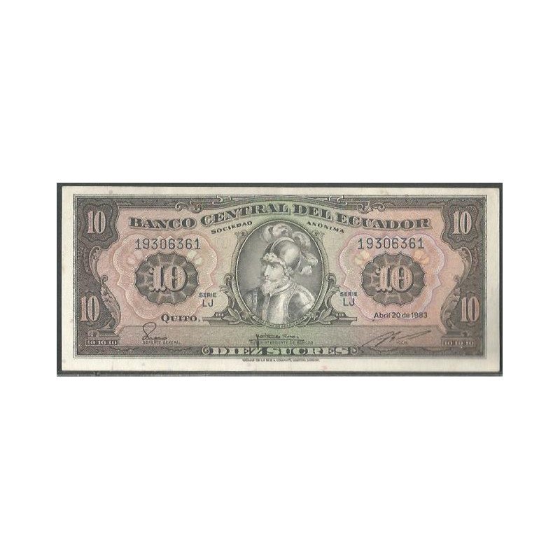 Ecuador, 10 Sucres 2O Abr 1983 LJ Firma 2 P114b