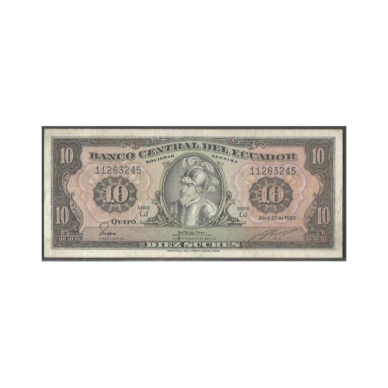 Ecuador, 10 Sucres 2O Abr 1983 LJ Firma 2 P114b