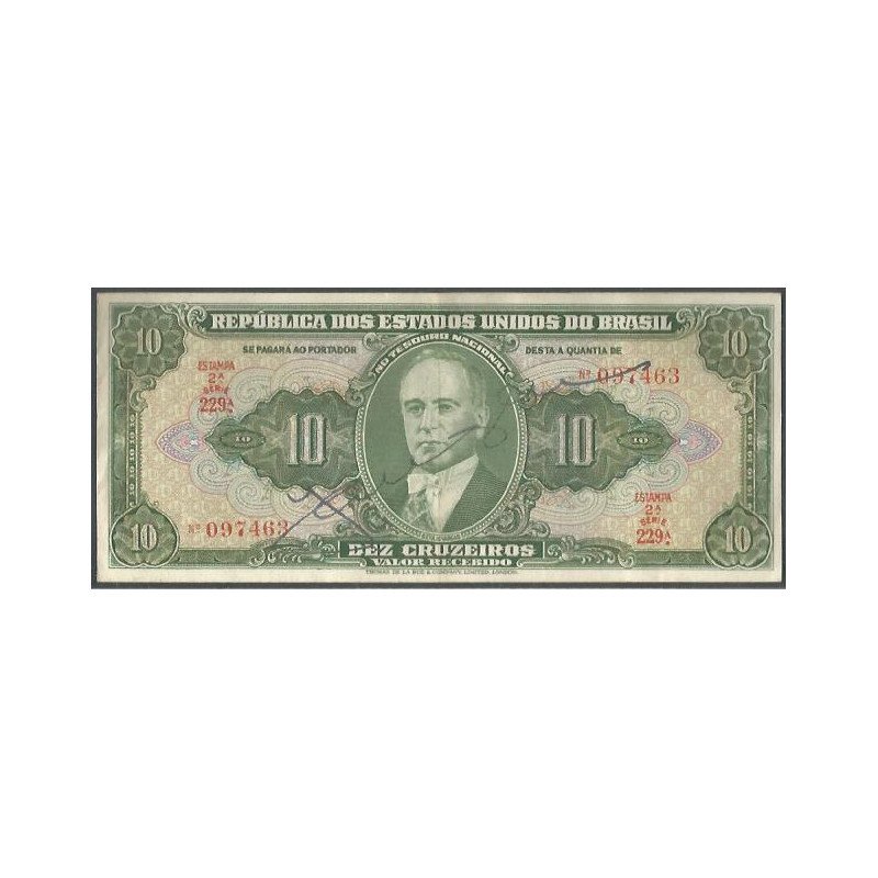 Brasil, 10 Cruzeiros ND1950 P143