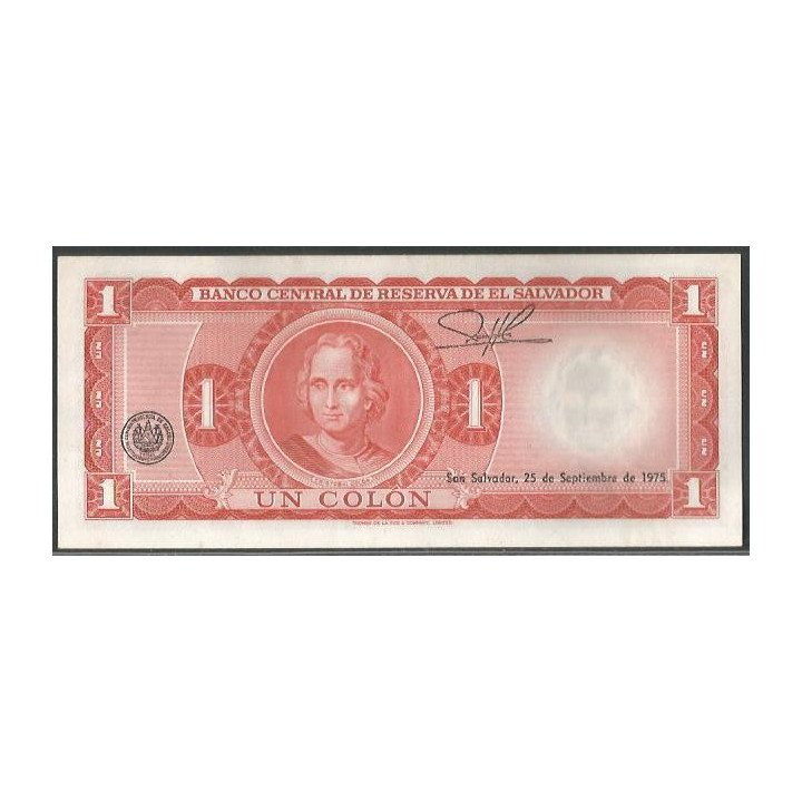 El Salvador 1 Colon 24 Oct 1972 P115a reverso