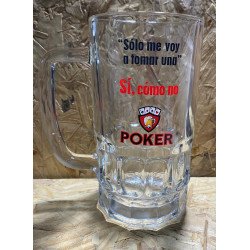 Jarro vidrio Cerveza Poker...