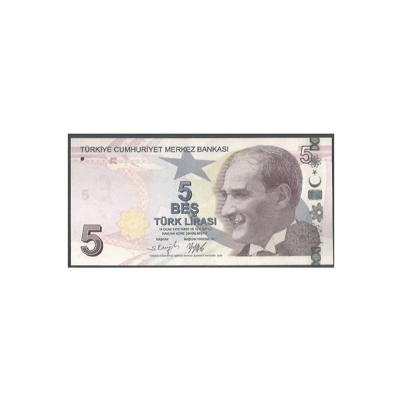 Turkya, 5 Liras L1970 (2009) P222f
