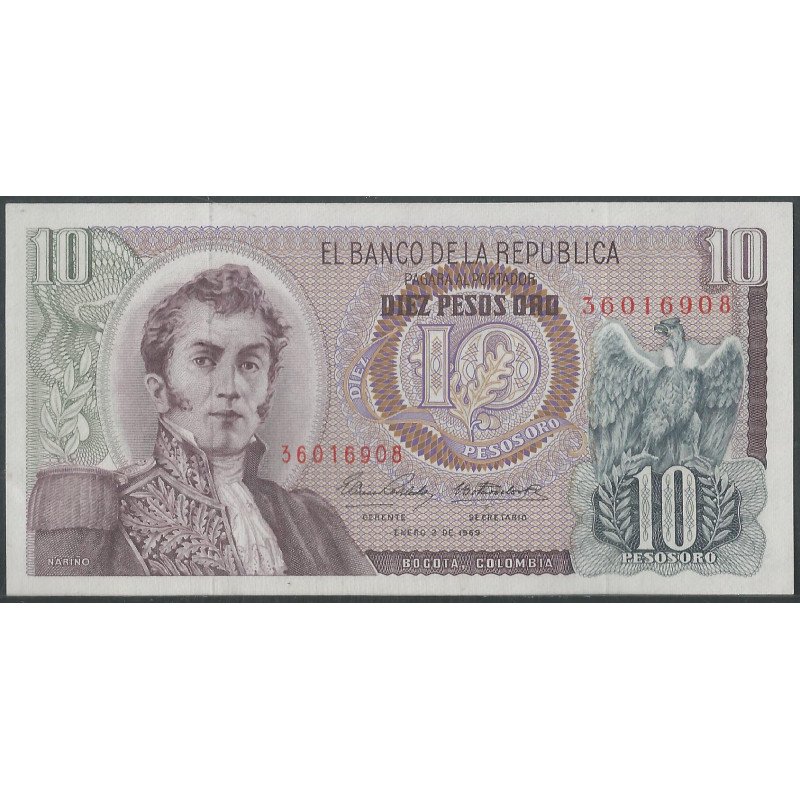 Billete de 10 Pesos 2 Ene 1969 BGW186
