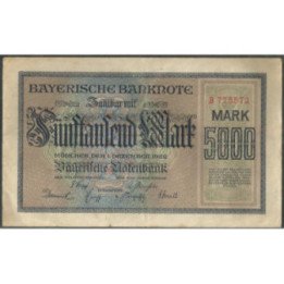 Alemania - Bavaria 5.000 Mark 1 Dic 1922 Ps925