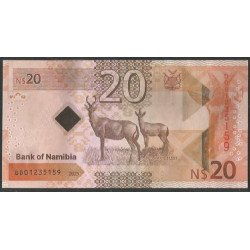 Namibia, 20 Dollars 2025 P21