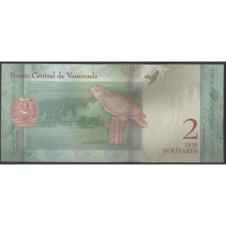 Venezuela 2 Bolivares 15 Ene 2018 B 8 Dig P101 reverso
