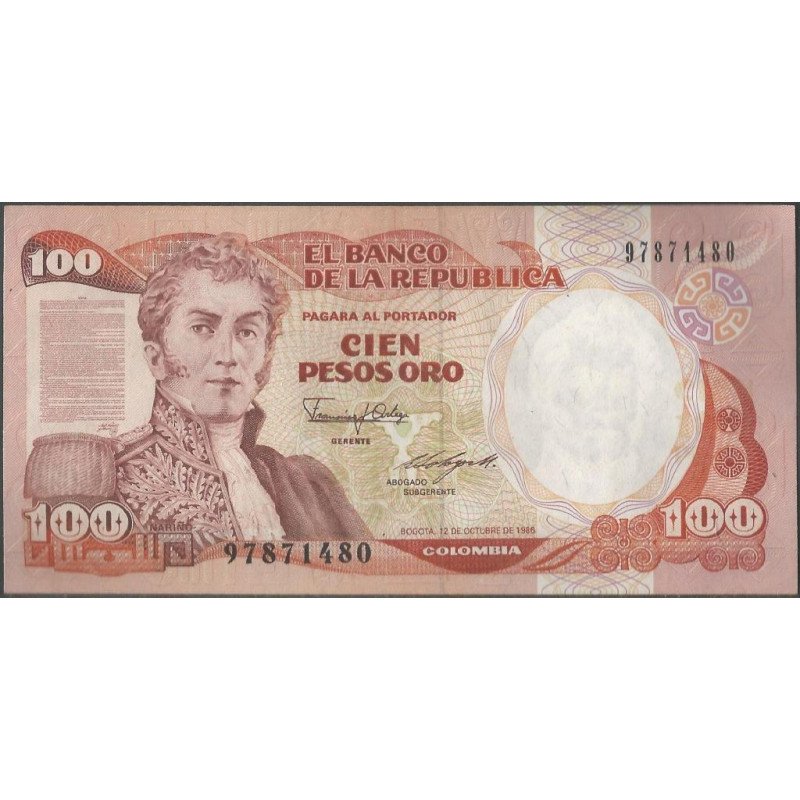 Billete de 100 Pesos 12 Oct 1986 BGW323