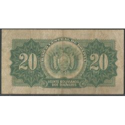 Bolivia, 20 Bolivianos L 20 Jul 1928 Serie V P131