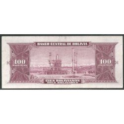 Bolivia, 100 Bolivianos L 20 Dic 1945 Serie J1 P147