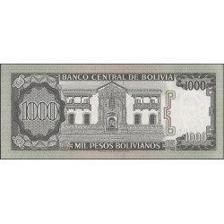 Bolivia, 1.000 Pesos Bolivianos D 25 Jun 1982 Serie K P167a