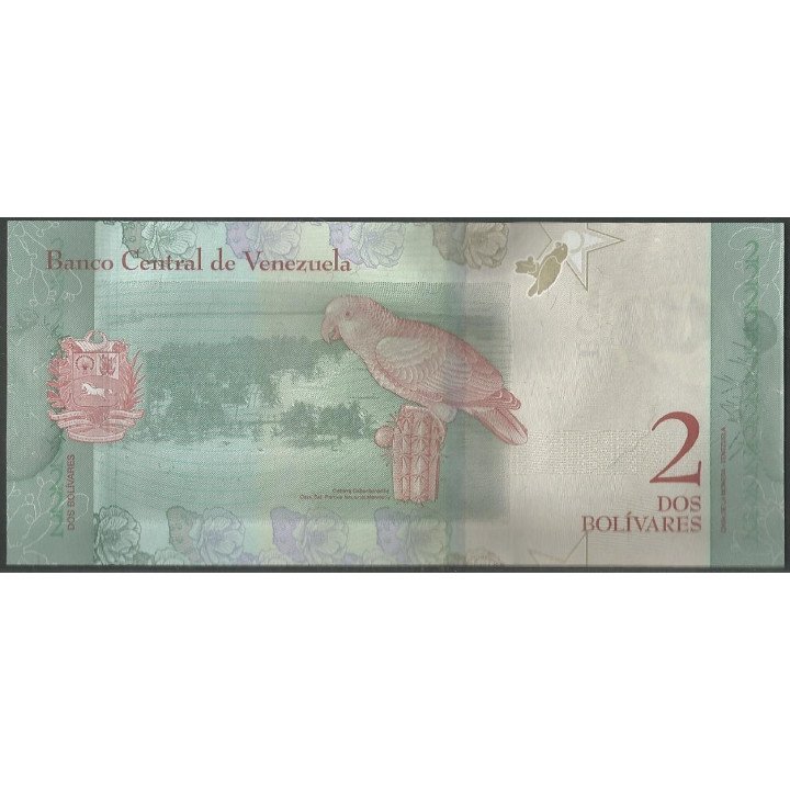 Venezuela 2 Bolivares 15 Ene 2018 H 8 Dig P101 reverso