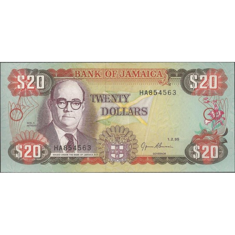 Jamaica, 20 Dollars 1 Feb 1995 P72e