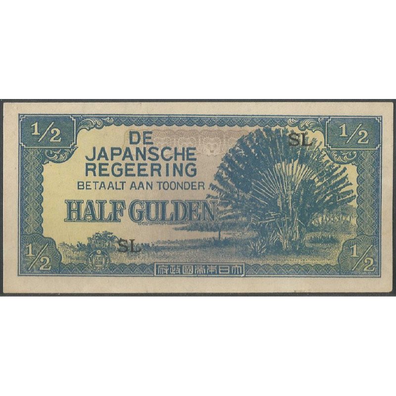 Indias Holandesas Ocupacion Japon WWII, 1/2 Gulden ND1942 Serie SL P122b