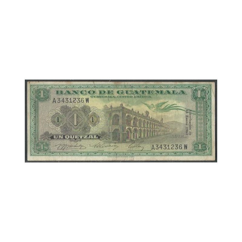 Guatemala, 1 Quetzal 13 Ene 1967 P52d
