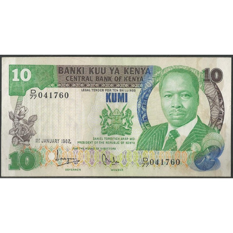 Kenya, 10 Shillingi 1 Ene 1982 P20b