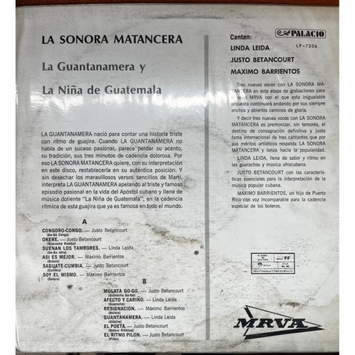 Sonora Matancera - La niña de Guatemala en ritmo de Guantanamera reverso