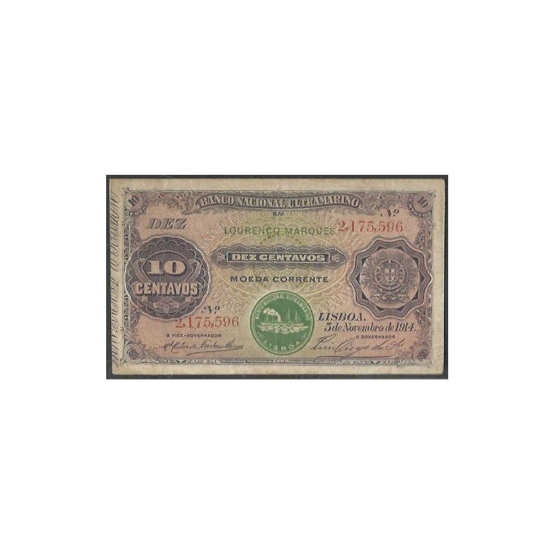 Mozambique, 10 Centavos 5 Nov 1914 P53