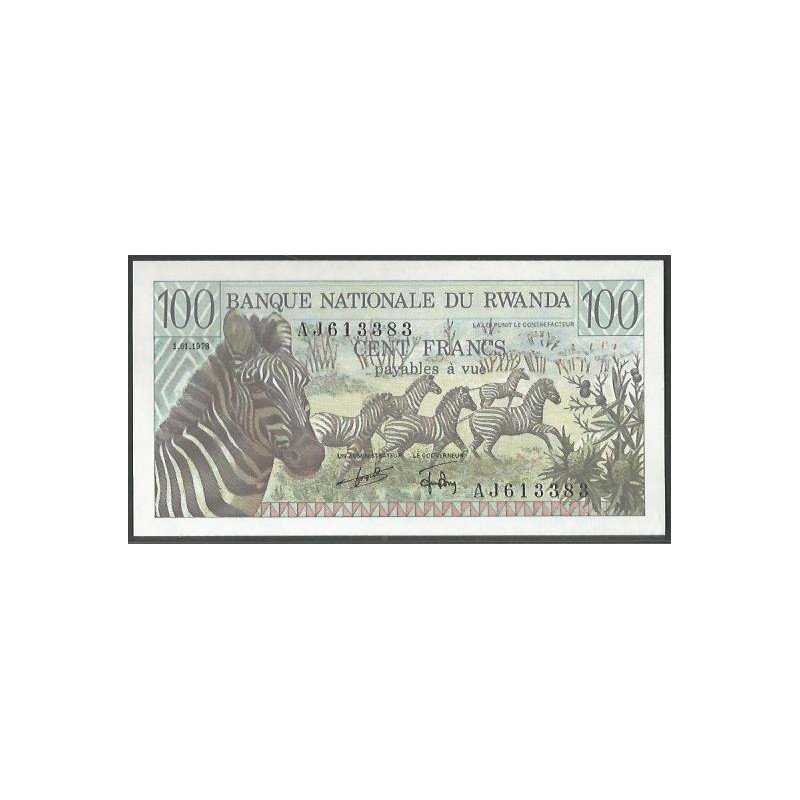 Rwanda, 100 Francs 1 Ene 1978 P12a