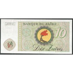 Zaire, 10 Zaires 27 Oct 1985 P27A