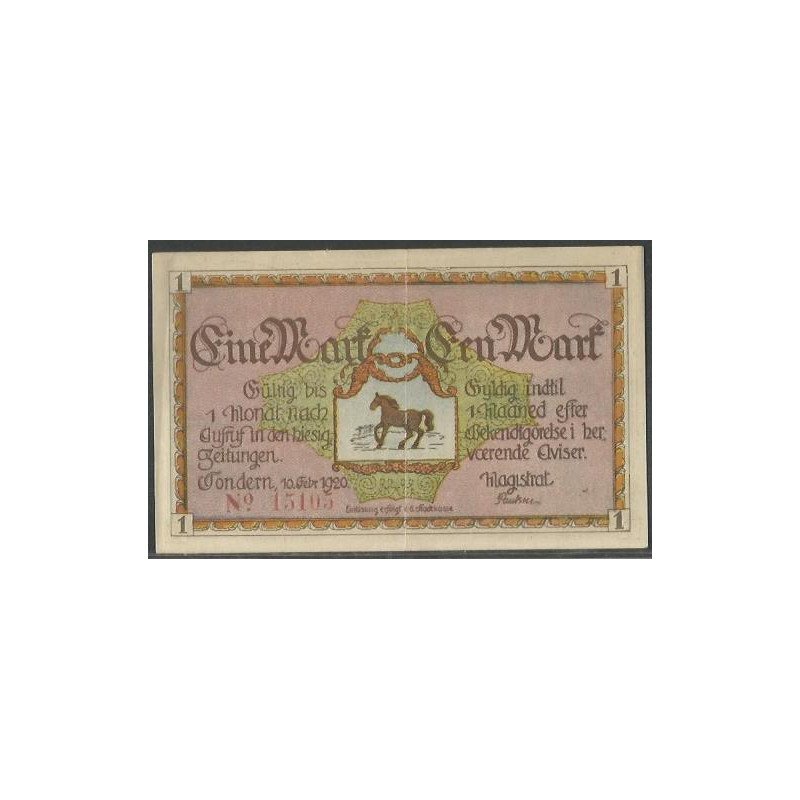 Alemania - Tondern, 1 Mark 25 Ago 1923