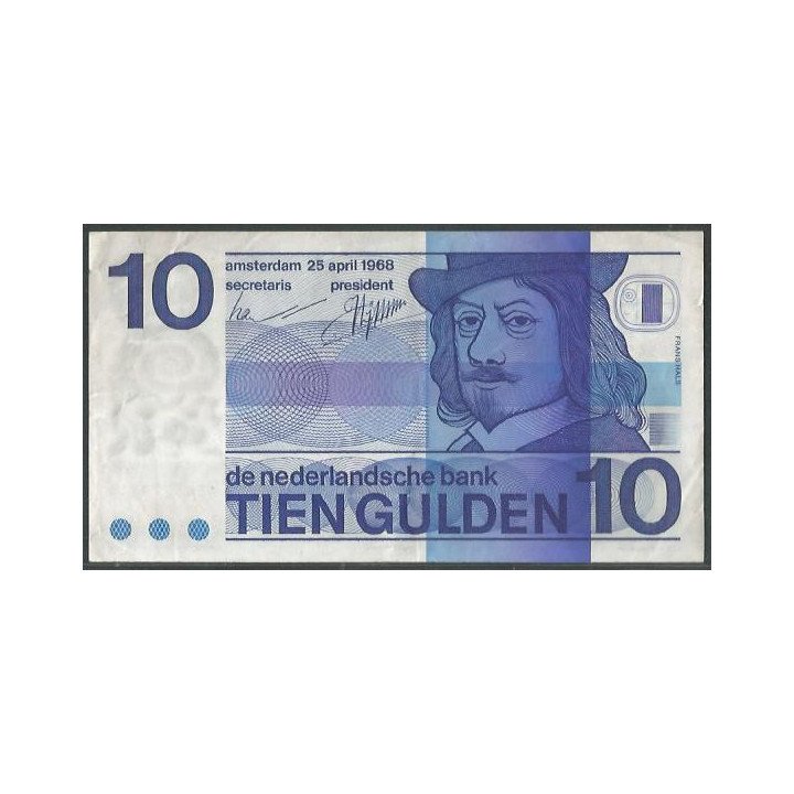 Holanda 10 Gulden 25 Abr 1968 P91b