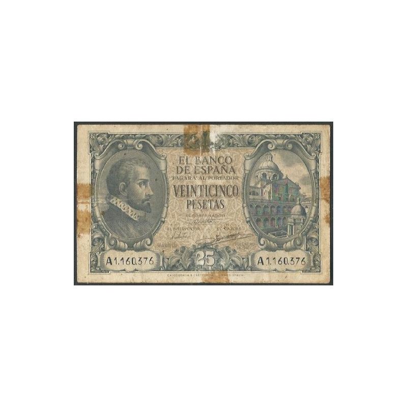 España, 25 Pesetas 9 Ene 1940 P116a