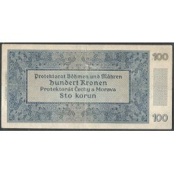 Bohemia & Moravia 100 Korun 20 Ago 1940 P7a