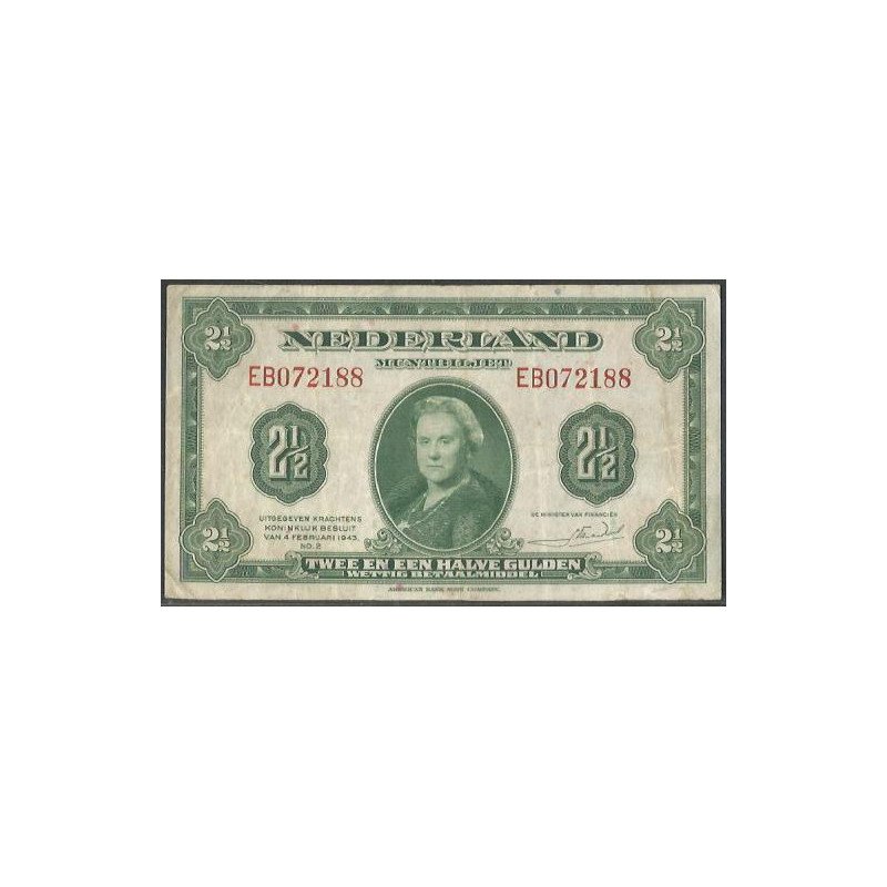 Holanda, 2 1/2 Gulden 4 Feb 1943 P65a