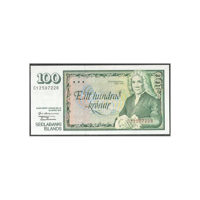 Islandia, 100 Kronur 29 Mar 1961 (81) P50a8